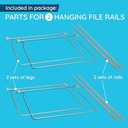 Blue Summit Hanging File Bars For File Cabinet, Letter Size, 13x17.5, Metal Files Holder Bars on Desktop, File Drawer Organizer Insert, Filing Cabinet Organizer Insert, Set of 2