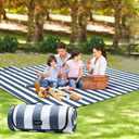 ZUBOND Picnic Blanket 80''x80'', Waterproof Sandproof Beach Outdoor Camping Mat Extra Large Foldable Gingham Big Travel Essential Accessories Gift Park Patio Lawn Garden Grass Ground Music Festival