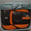 Leather Car Seat Covers Full Set,Automotive Seat Covers 5 Seats,Fit for Most Cars SUV and Most Sedans Pickup Truck,Comfort Breathable Waterproof Full Wrapping Edge Seat Covers (Black and Orange)