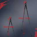 Zeadio Swivel Bipod Stick Rest with High Density Foam Grip, Twist-Style Locking Leg, and 360 Swivel Non-Marring V-Yoke Rest Head, 28" to 51"