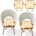 Kigley 2 Pcs Cute Chair Cushion Bread Pillow Toast Seat Cushion Bread Plush Pillow Cushions Memory Foam Kawaii Office Desk Chair Car Accessories Food Pillows Gift for Birthday Sofa Bedroom Home Decor