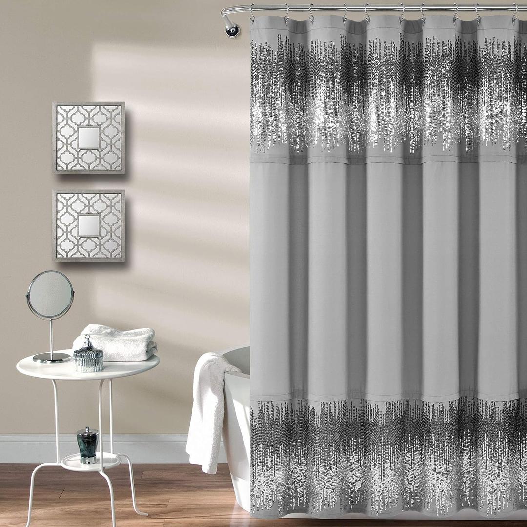 Lush Decor Shimmer Sequins Shower Curtain 72" x 70"