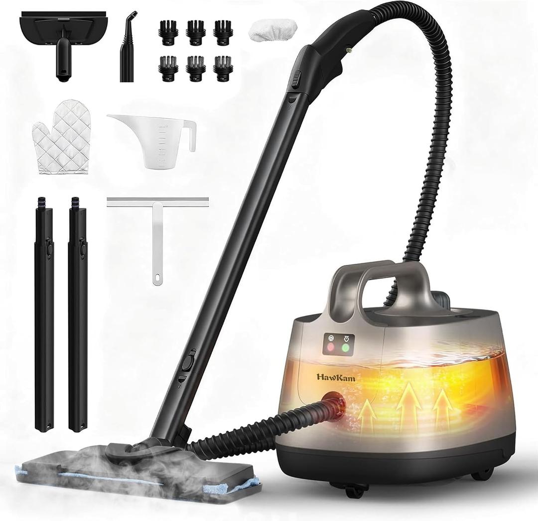 Portable Steam Cleaner, 293F 58 PSI Powerful Multipurpose Handheld Steam Mop, 21 Attachments, 50Oz Capacity, Heavy Duty Steamer for Carpets, Floors, Cars, Tiles, Crack Cleaning, Turquoise