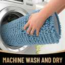 OLANLY Thick Bathroom Runner Rugs 44x24, Extra Soft Absorbent Chenille Bath Rugs, Rubber Backing, Machine Wash Dry, Long Bath Mats for Bathroom Floor, Tub and Shower, Home Decor Accessories, Airy Blue