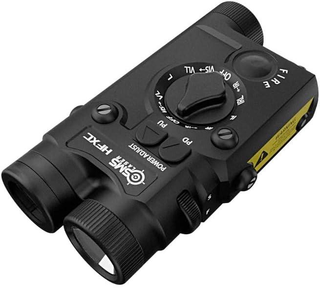 HFXC 4-in-1 Green Laser, Infrared Illuminator, Infrared Laser, 1000 lumens White, Power Adjustable, Made of Anodized Aluminum, for Picatinny Rail Rifles, Laser Class IIIA, Less Than 5mW (Black)