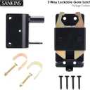 2 Way Heavy Duty Lockable Gate Latch, Black Anti-Sag Farm Gate Latch, Two-Way Livestock Gate Latch Hardware for Farms, Metal Gates, Ranches, Pet Cages, Fences, Stables, 1 pcs