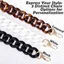 AIERSA Purse Charm Chain for Handbags,18in Short Bag Chain Strap for Purse,Acrylic Bag Shoulder Chains,Decorative Replacement Accessories Chains for DIY Crafts-Leopard Print