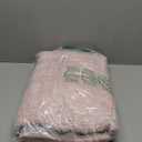 Yimobra Bathroom Rugs Non Slip Washable 36x24, Ultra Soft and Water Absorbent Bath Mats, Plush Fluffy Shower Mat Outside, Luxury Microfiber Thick Matts for Bathroom Floor/Tub, Light Pink and White