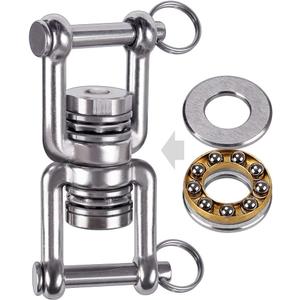 BeneLabel Dual Hanging Rings Hammock Swing Hanger, Swivel Stainless Steel Mounting Bearing Set D Shape Open Loop for Indoor Outdoor Playground Chair Yoga Rope Punching Bag Sandbag