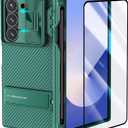 Nillkin for Galaxy Z Fold 6 Case with S Pen Holder, Built-in Screen Protector & Slide Lens Cover & Metal Kickstand & Hinge Protection Full Shockproof Thin Slim Phone Cover for Samsung Fold 6, Green