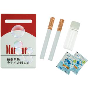 Bubble Cigarette Pack Realistic Fake Cigarette Bubble Blower with Solution Mini Bubble Toy for Stress Relief Funny Adult Gag Gift and Party Favor