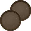 The HC Companies Round Prima Flower Pot Saucers - Plastic Plant Saucer for Outdoors & Indoors - Traditional Plant Pot Trays for Water Drainage -Durable Plant Tray (21-inch Chocolate, Pack of 2)