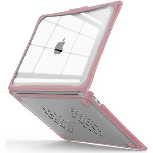 IBENZER Hexpact Compatible with MacBook Air 13 Inch Case 2022 2021 2020 M1 A2337 A2179 A1932, Heavy Duty Protective Case with Screen Lock for Mac Air 13 with Touch ID, Pinkish, AT13-PKSH