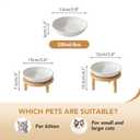 Havniva Elevated Cat Bowls Raised Ceramic Cat Dish Two Sets of Wide Cat Food Bowl Whisker Friendly Anti-Slip with Adjustable Stand, Shallow Pet Food & Water Dish