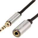 Amazon Basics 3.5mm Male to Female Stereo Audio Extension Cable for Headphones with Gold Plated Connectors, Aux Cord Extender, 25 Foot, Black