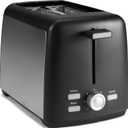 Amazon Basics 2 Slice Toaster, With 7 Browning Settings, Extra Wide Slots For Bagels and Special Breads, Removable Easy-to-Clean Crumb Trays, Cancel/Defrost/Bagel Buttons, 800W, Black & Silver