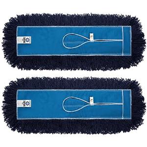 Nine Forty 2-Pack 36-Inch Premium Nylon Dust Mop Replacement Head - Heavy Duty Refill for Industrial, Commercial, and Residential Cleaning - Dry Floor Duster for Hardwood Surfaces - Blue (2-Pack)