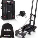 Folding Hand Truck Lightweight Hand Truck Dolly Foldable,Luggage cart with 6 Rotate Wheels, Utility Cart with Adjustable Handle,Collapsible Dolly for Moving (Black)