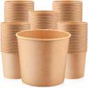 Hoolerry 100 Pcs 85 oz Paper Bucket Cardboard Food Bucket Bulk Disposable Food Container for Birthday Party, Wedding, Baby Shower, Event Gather Party Supplies (Kraft Paper,Kraft Color)