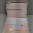 Harvopu Compatible for iPad 11th 10th Generation Case with Keyboard, Folio Cover with Pencil Holder, Multi-Touch Trackpad, 7 Color Backlit, Detachable Keyboard for iPad (A16) 11th/10th Gen (Light Pink