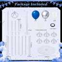 10 Sets of Balloon Stands Kits with Blue Silver Balloons Centerpiece Table Decorations for Graduation Birthday Baby Shower Wedding Anniversary Party Decorations