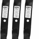 QWD GY20852 Mower Blades 3 Pack for John Deere 48 Inch Deck, 7 Point Star High Lift Blades Replacement for AM137757 AM141035 GX21784 GX21785, Fits D140 D150 D160 LA130 LA140 LA145 E140