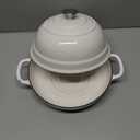 Enameled Cast Iron Dutch Oven Pot with Lid, Round Bread Oven for Homemade Sourdough Bread Baking, 6 Quart, White