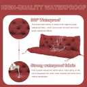 Premium 5" Thick Waterproof Outdoor Swing Cushions Sturdy Durable 2-3 Seat Replacement Porch Swing Cushions with Backrest&Ties Bench Cushion for Outdoor Furniture Backyard Patio(Wine Red)