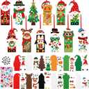 Briwooody 48 Sets Christmas Ornament Crafts Make Your Own Ornament Kits with Christmas Snowman Reindeer Penguin Foam Craft Stickers Bookmarks for Holiday Xmas Winter Favors