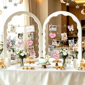36x24In 2 Panel Arch Wooden Photo Display Board for Wedding