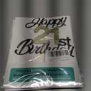 3 x Sumerk Happy 21st Birthday Cake Toppers Black & Gold Glitter 21st Birthday Cake Decorations 21 Cake Topper for Birthday Party