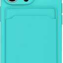 for iPhone 13 Pro Max Phone Case with Card Holder [Slim + Protective] Silicone Phone Case iPhone 13 Pro Max Wallet Case for Women Men (Lake Blue)