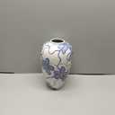 Blue and White Ceramic Vase for Home Decor  Hand-Painted Porcelain Flower Vase with Gold Accents  Chinoiserie-Inspired Home Decor Vase  11" for Table, Shelf, or Mantel