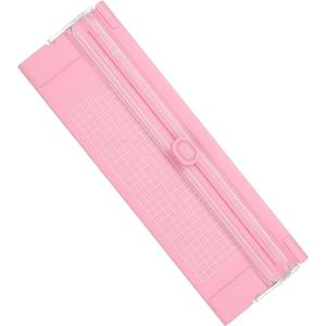 PATIKIL Paper Cutter Trimmer, A4 Straight Small Portable Paper Slide Paper Slicer with Safe-Guard for Craft Cardstock Label Card, Scrapbook Photo, Pink
