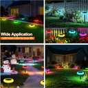 Lightonight Colorful Solar Lights Outdoor, Color Changing Solar Lights with Remote, Colorize Pathway Lights Solar Garden Lights for Landscape Walkway Patio Yard Pool Garden