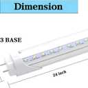 T8 T10 T12 2FT LED Light Tube - 8W 24 Inch Led Fluorescent Tube Replacement, 20W Equivalent, 1120 Lm, 5000K Daylight White, Ballast Bypass, Clear Cover (Pack of 4)