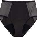 THINX Period Underwear, Hi-Waist Comfort-Stretch Panties, Absorbent Menstrual Underwear Holds Up to 12 Tampons* All-Day (Black)