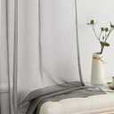 MIULEE 2 Panels Solid Color Sheer Window Curtains Elegant Window Voile Panels/Drapes/Treatment for Bedroom Living Room (54X54 Inches Grey)