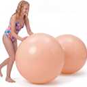 Tradder 2 Pcs Peach Giant Inflatable Beach Ball 28 Inch Jumbo Pastel Pool Balls Extra Large Blow up Pool Toy for Adults Summer Outdoor Games Water Beach Party Favor Decorations