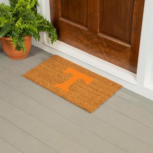 NCAA University of Tennessee Natural Coir Doormat, Official Full Color Team Logo, 28 x 16 Inches, Non Slip Back, Front Door Welcome Floor Mats, Indoor Outdoor Entrance Rug