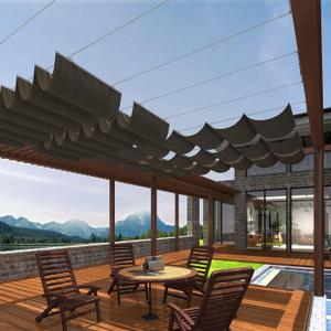 Patio 4'W x 12'L Pergola Shade Cover Retractable Canopy Replacement, Outdoor Pergolas Fabric Covers for Patio, Sun Shades Cloth with Slide-On Wire Cable for Deck Gazebo Backyard, Brown