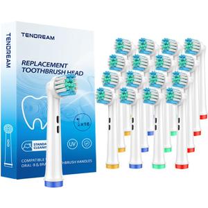 Replacement Toothbrush Heads Compatible with Oral B Braun,Professional Electric Toothbrush Heads for Oral B Replacement Heads Refill Pro 500/1000/1500/3000/3757/5000/7000/7500/8000 (16)