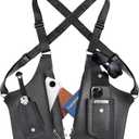 Large Double Shoulder Armpit Bag Anti-Theft Underarm Holster Bag Vintage Concealed Carry Bag for Men (Black)