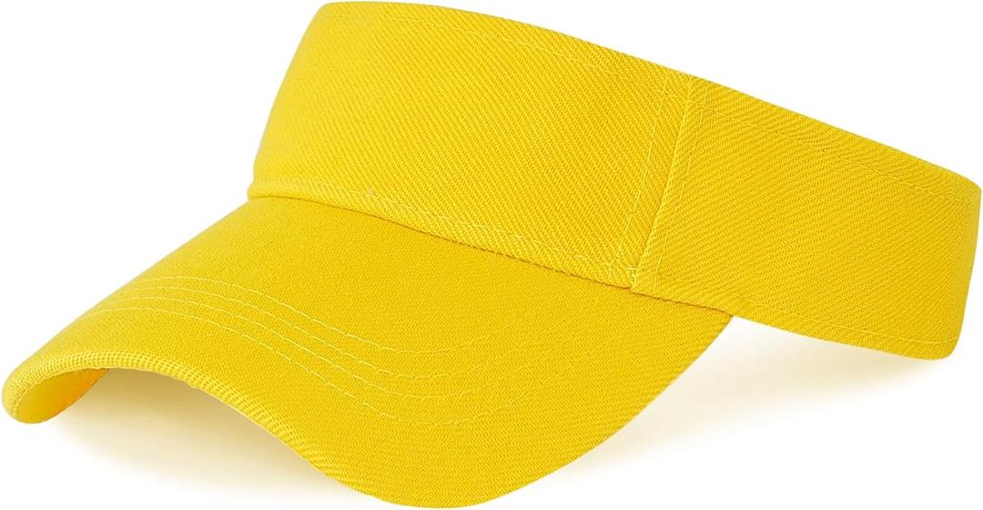 Marrywindix 1 Piece of Sport Wear Athletic Visor Sun Sports Visor Hat Visor Adjustable Cap for Women and Men (One Size) (Yellow)