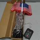 8 Connected in 1 Solar American Flag Pathway Lights Outdoor, Waterproof LED Stake Lights with 8 Modes, Red White Blue Patriotic Yard Decorations for 4th of July, Memorial Day Lawn Garden Decor