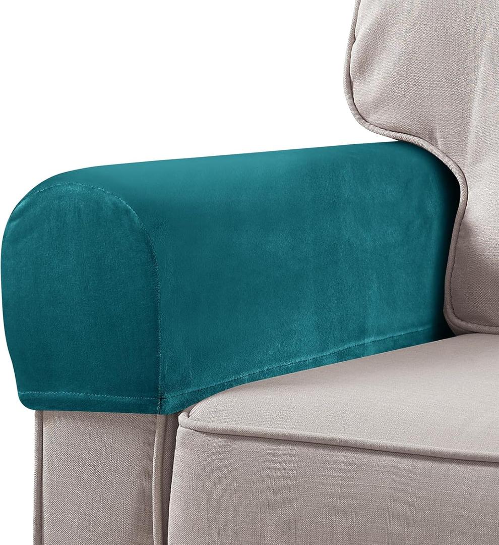Homoyoyo 2Pcs Sofa Armrest Covers Washable Arm Covers for Chairs Couch Sofa Armchair Slipcovers Recliner Sofa (Picture 2)
