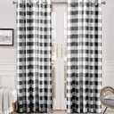 DriftAway Buffalo Plaid Check Curtains Black and White Buffalo Checkered Blackout Curtains for Farmhouse Bedroom Living Room Darkening Thermal Country Window Treatment Curtains 2 Panels 96 Inch Long