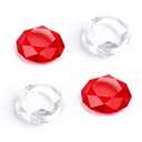 DLseego Diamond 3D Thumb Grips Caps Design for Switch & Switch Lite & Switch OLED Joy Con Crystal Clear Console Joystick Cover 4PCS - Clear and Red