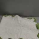 Luxury Cute Bathroom Runner Rugs, White Bath Mat W/Green Scalloped Edge, Microfiber Aesthetic Trendy Funky Fun Preppy Rug, Extra Soft Bathroom Mat Non-Slip for Tub, Shower, 47'' x 20'' (1'8" x 3'11" (Rectangular))