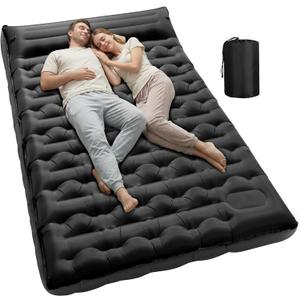 KASBAH Double Inflatable Camping Sleeping Pad,Thick 6 inch 2 Person Ultralight Sleeping Mat with Built-in Foot Pump and Pillow,Camping Essentials for Hiking,Backpacking,Traveling, Tent